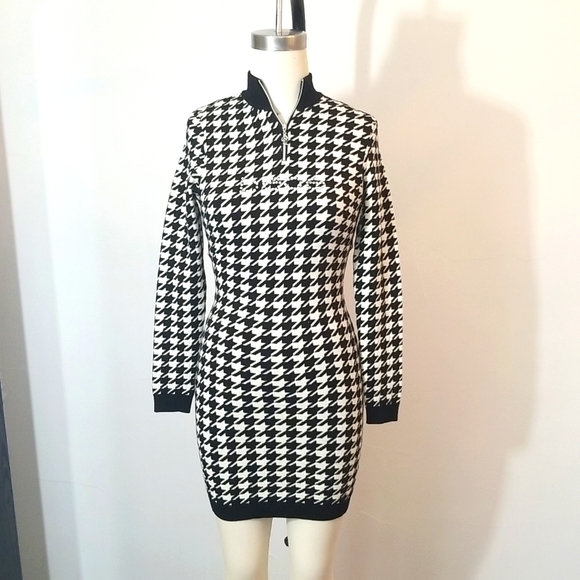bebe Dresses & Skirts - bebe - Knit Houndstooth Dress
